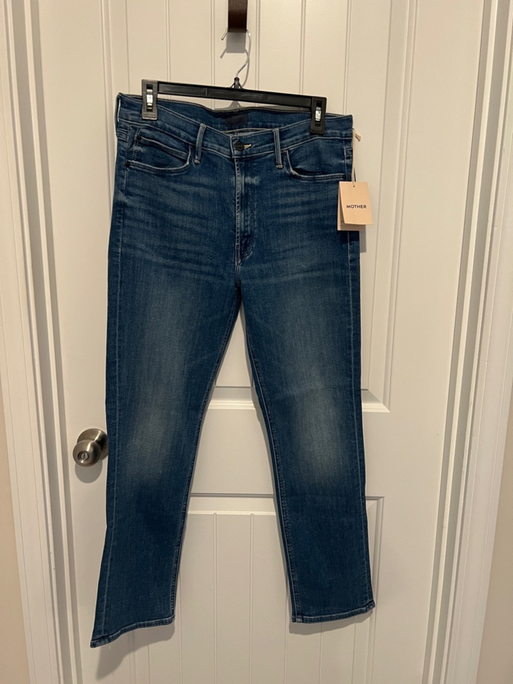 MOTHER Dark Blue Straight Leg Jeans